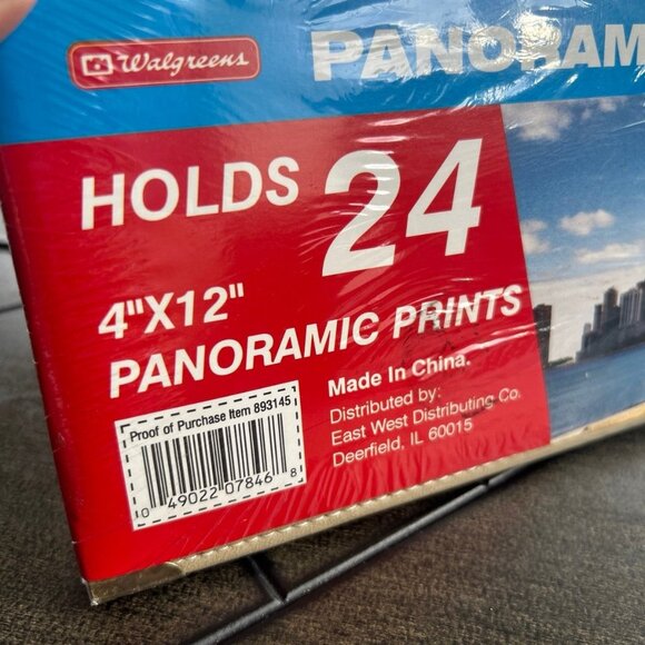 Vintage deadstock panoramic photo album organizer 4 x 12 holds 24 - Picture 3 of 5